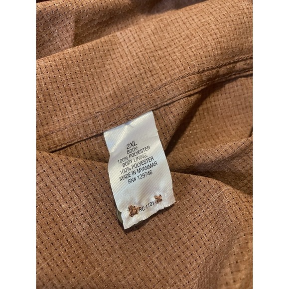 Ridgecut Toughwear Shirt Mens 2XL Brown Short Sleeve Double Pockets Vented Work - Picture 6 of 10